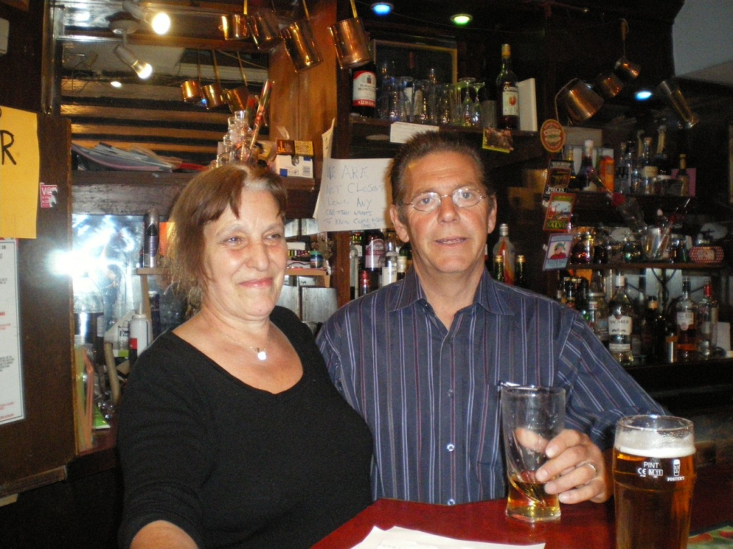 Terry and Kim, the Landlord and Landlady,our Hosts at the Sir John Falstaff