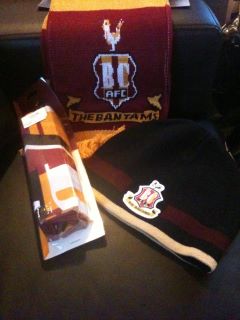 Bradford City Hat, Scarf and signed Flag