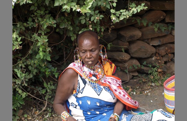 A Maasai lady in Olepolos