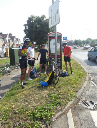 Jon, Martin, Guiseppe,Andrew and Grant set off