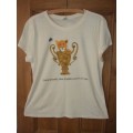 Cream Scoop Neck  Viscose Bamboo/Organic Cotton Tee Shirt "Unfortunately lion trophies aren't so cut