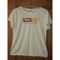 White Viscose Bamboo/Organic Cotton Tee Shirt- "Lion Aid" 