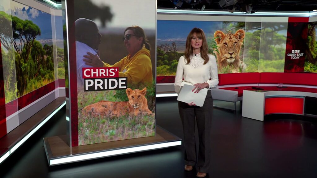 Still from the BBC South East report on LionAid's Merrueshi project